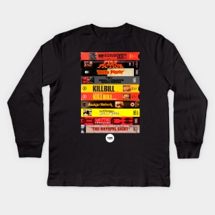 Tarantino VHS stack Kids Long Sleeve T-Shirt